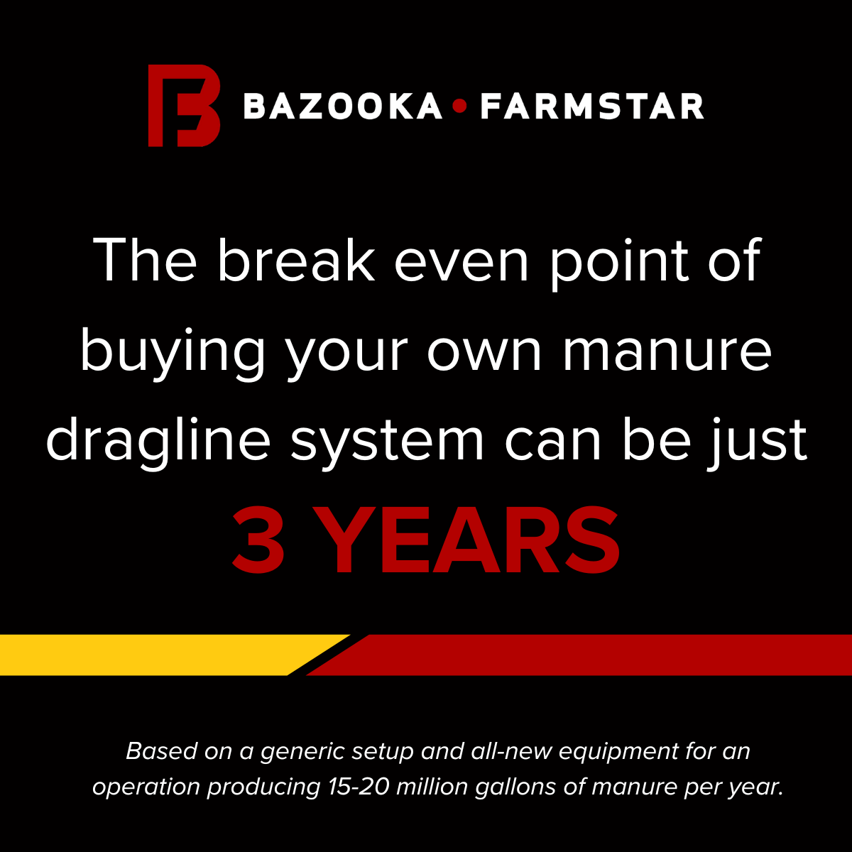 Bazooka Breakeven manure dragline system ROI